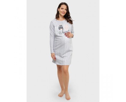 Утеплённая ночная сорочка для беременных «Хлои», размер 48, цвет серый