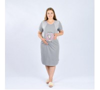 Туника женская для беременных, цвет серый меланж/горох, размер 44