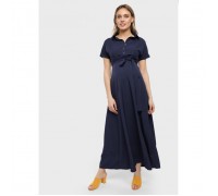Длинное платье-рубашка для беременных и кормления «Аламанни», размер 46, цвет синий