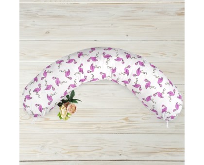 Подушка для беременных, размер 25 × 170 см, принт фламинго