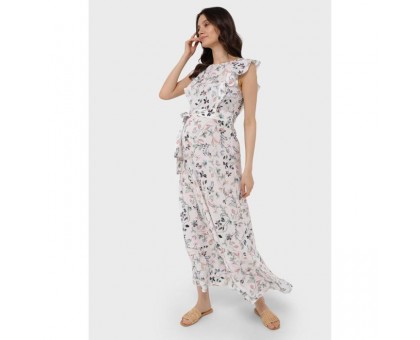 Длинное платье для беременных и кормления «Амина», размер 44, цвет белый